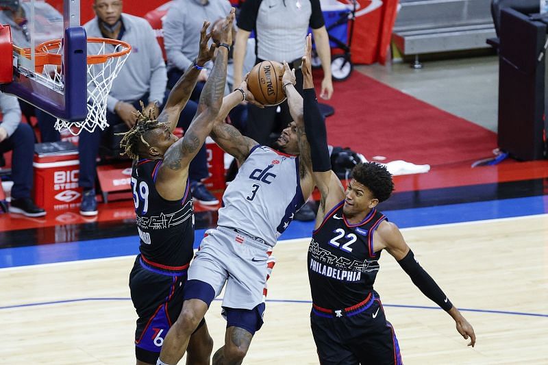 Matisse Thybulle and Dwight Howard of the Philadelphia 76ers