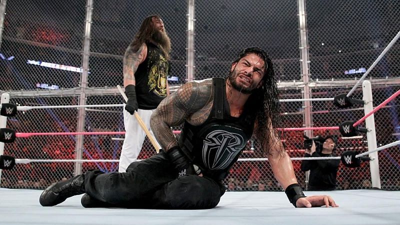 Roman Reigns and Bray Wyatt inside the Cell