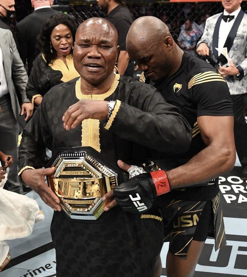 Kamaru Usman with his father (Image courtesy - Twitter)