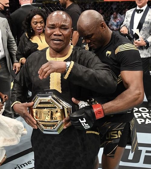 Kamaru Usman with his father (Image courtesy - Twitter)