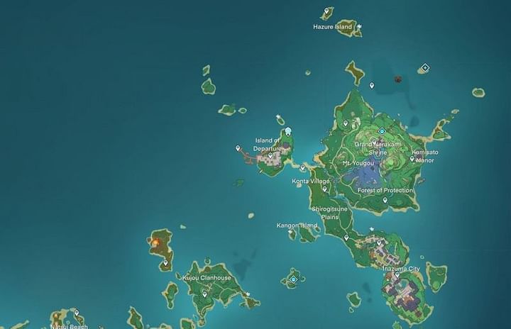 Genshin Impact leaks: Full Inazuma map including domains, waypoints ...