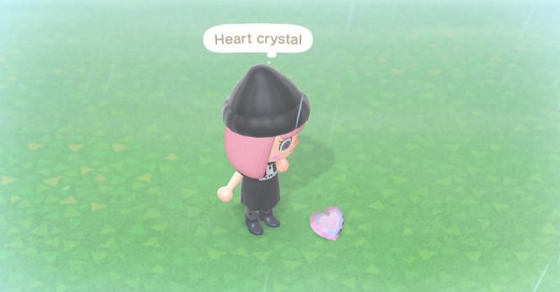 Heart crystals found in Animal Crossing. Image via Distractify
