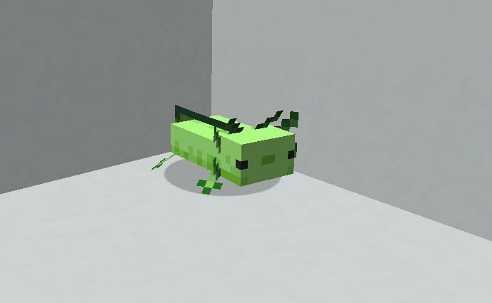Green axolotl remade by u/smolcatthegreat (Image via u/smolcatthegreat on Reddit)