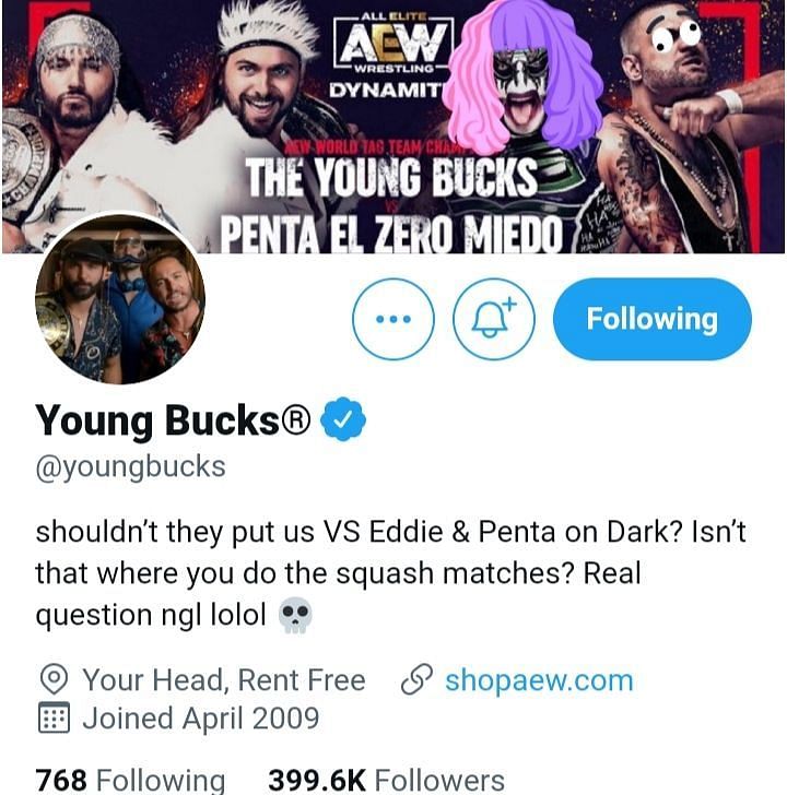 Screengrab of The Young Buck&#039;s Twitter Bio