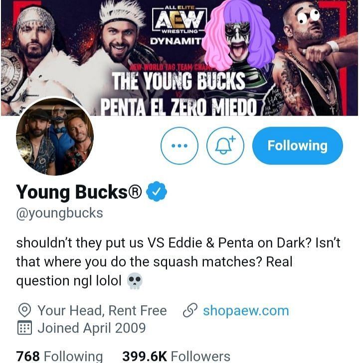 Screengrab of The Young Buck's Twitter Bio