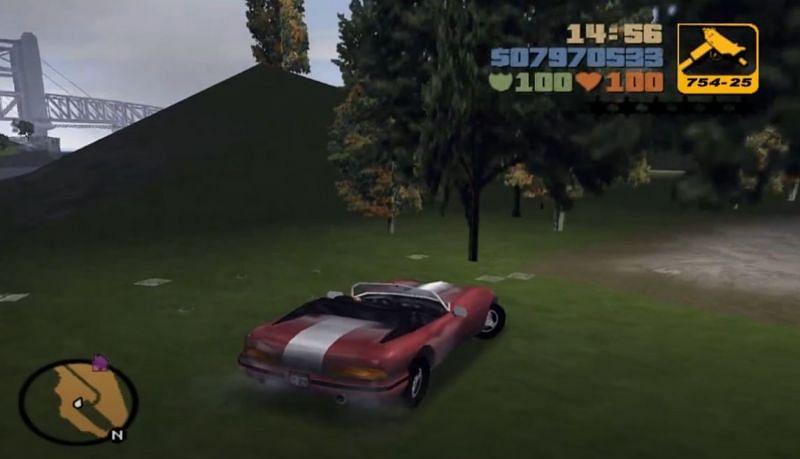 Claude cannot bail out of moving vehicles in GTA 3 (Image via HighSpawN)