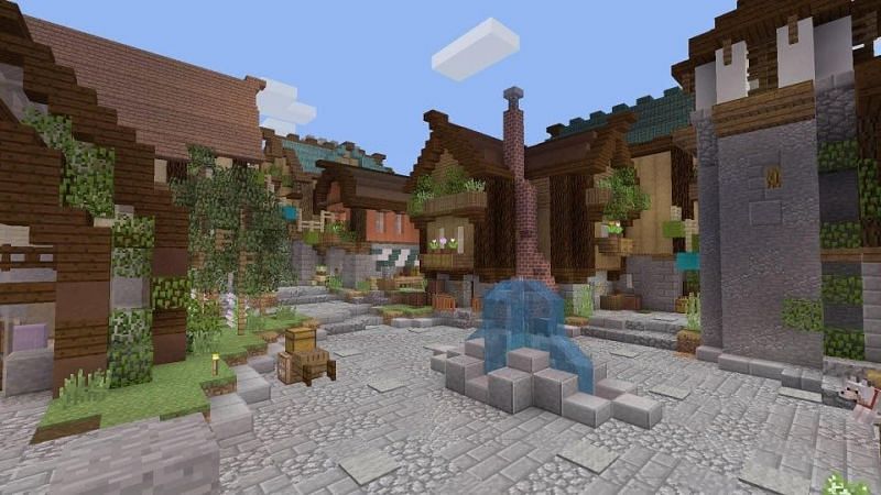 Image of a minecraft town on reddit