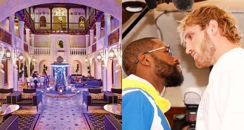 Floyd Mayweather and Logan Paul had a face-off at The Villa Casa Casuarina (Image credits: The venue's official website: www.vmmiamibeach.com).