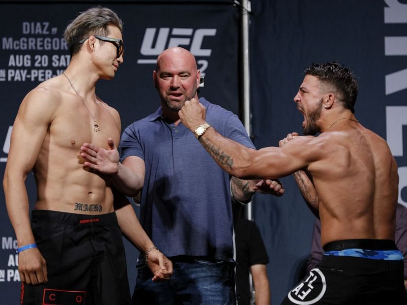 Mike Perry vs Hyun Gyu Lim face off