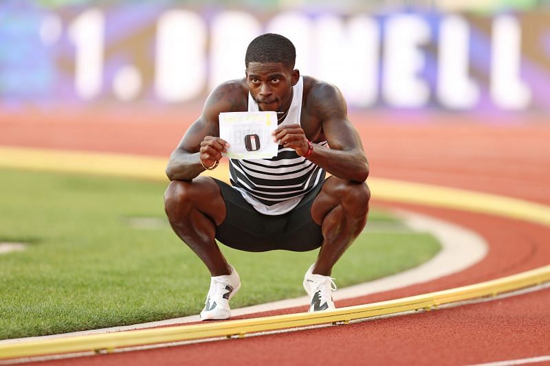 Trayvon Bromell at the US Olympic Track and Field Trials 2021