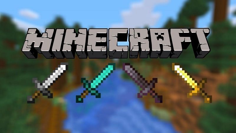 Different types of Minecraft swords including diamond (Image via Minecraft)