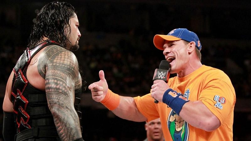 WWE superstar Roman Reigns and John Cena