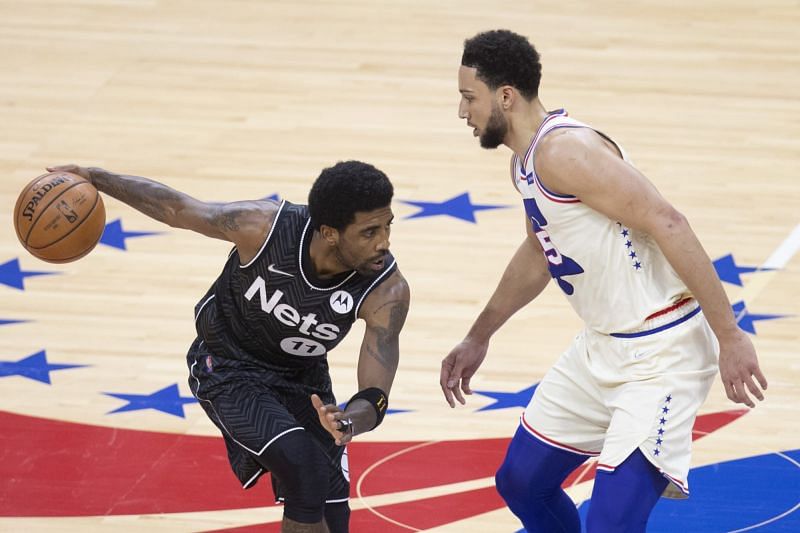 Kyrie Irving vs Ben Simmons (Photo by Mitchell Leff/Getty Images)