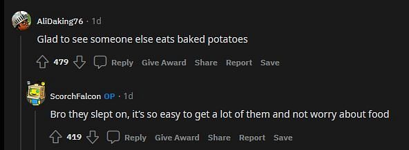 Potatoes are underrated (Image via Reddit)