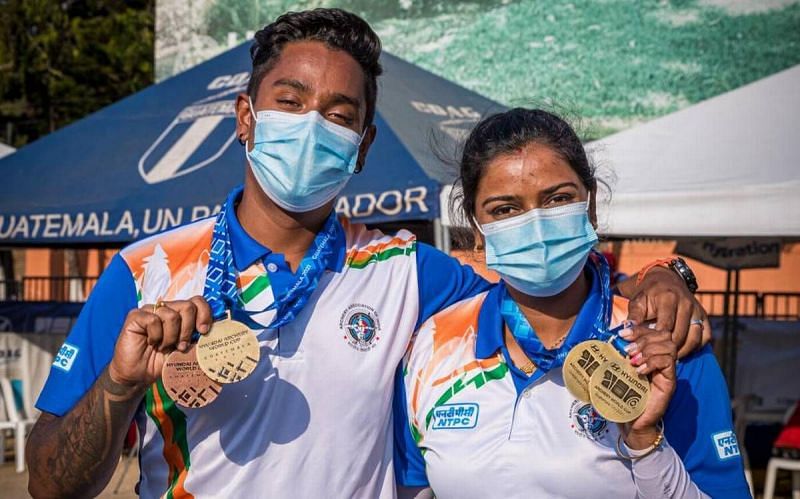 Atanu Das and Deepika Kumari at 2021 World Cup Stage 1 in Guatemala