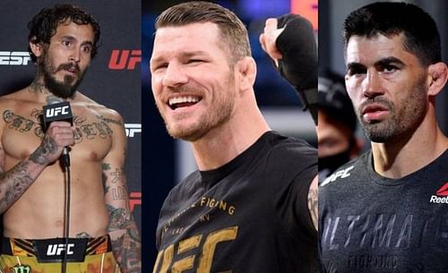 Marlon Vera (left); Michael Bisping (center); Dominick Cruz (right)