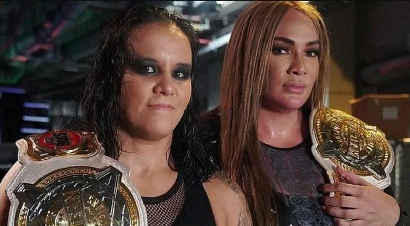 Shayna Baszler and Nia Jax with the Women&#039;s Tag Team Championships