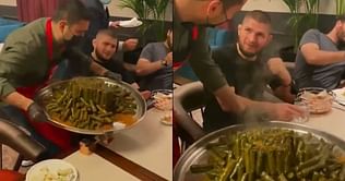 Watch: Celebrity chef Burak Özdemir tries and fails to trick a vigilant Khabib Nurmagomedov