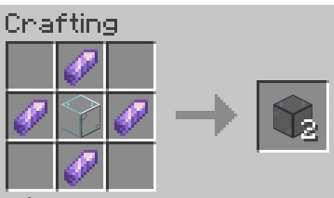 Tinted glass crafting recipe in Minecraft