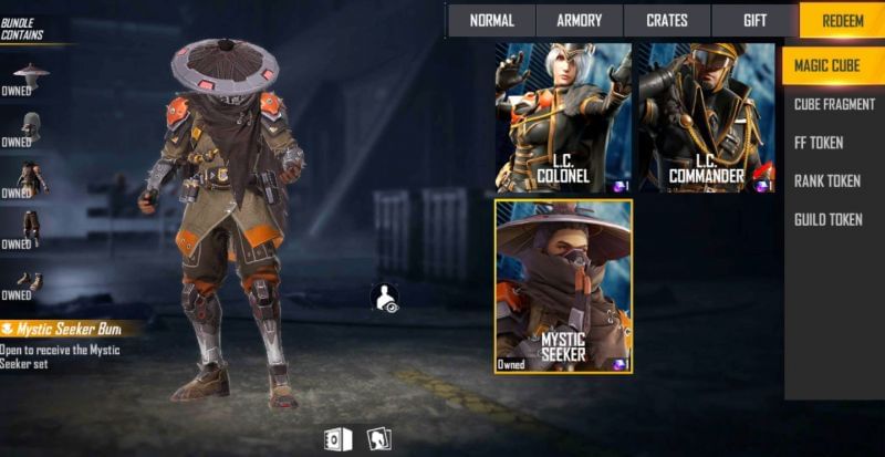 Mystic Seeker bundle in Free Fire