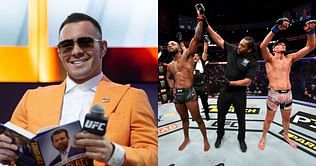 Colby Covington reacts to Leon Edwards' win over Nate Diaz at UFC 263