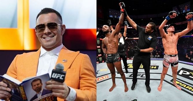 Colby Covington reacts to Leon Edwards' win over Nate Diaz at UFC 263