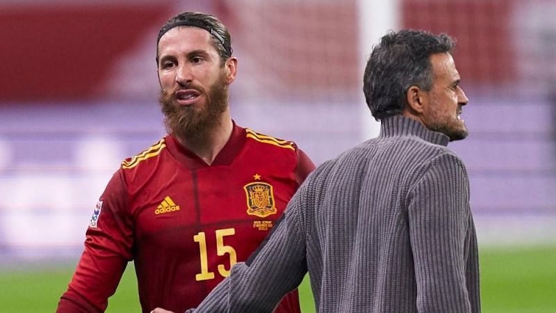 Enrique turned his back on Sergio Ramos as he announced his squad for the Euros this summer