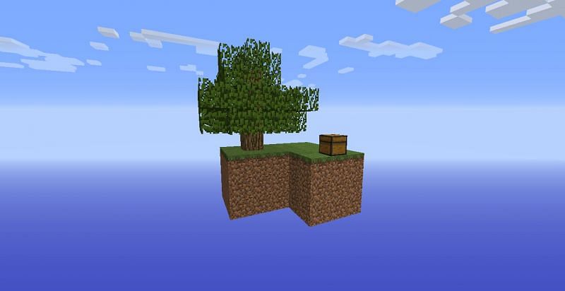 One of the most basic Minecraft Skyblock maps available (Image via minecraftforum.net)