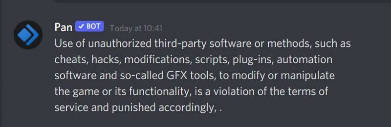 Players might be banned for the use of GFX tools