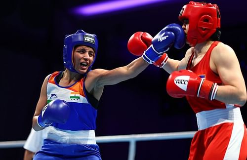 Simranjit Kaur (left) will feature in women's 60kg event at the 2021 Tokyo Olympics