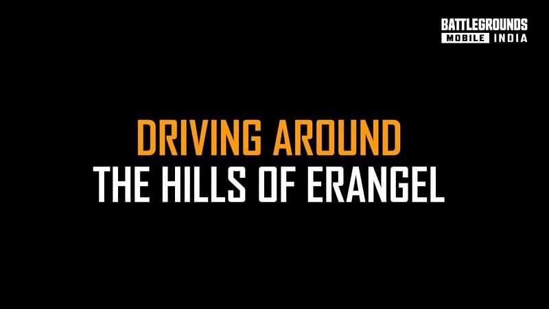 &quot;Driving around the hills of Erangel&quot; text appears in the video