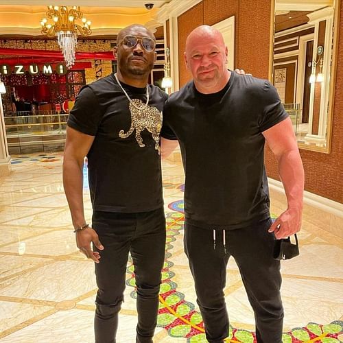 Kamaru Usman (left) with Dana White (right) [Image Courtesy: Kamaru Usman's Instagram]