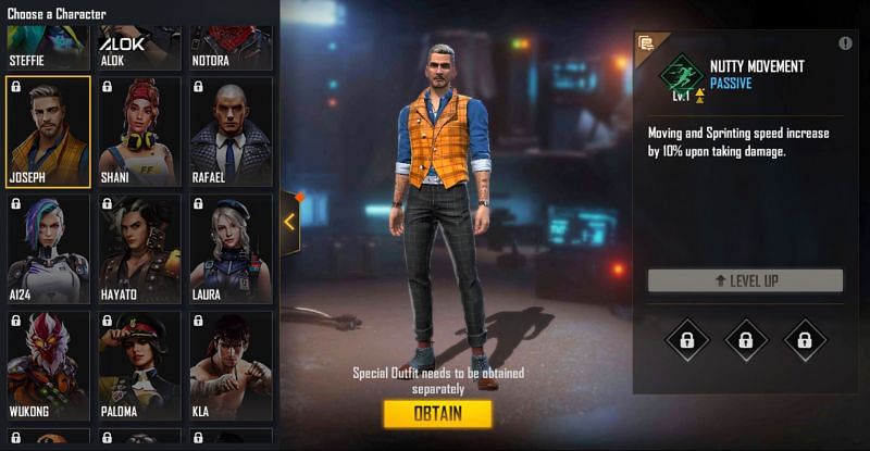 Joseph character in Free Fire