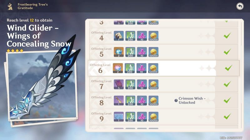 Frostbearing Tree rewards (image via Genshin Impact)