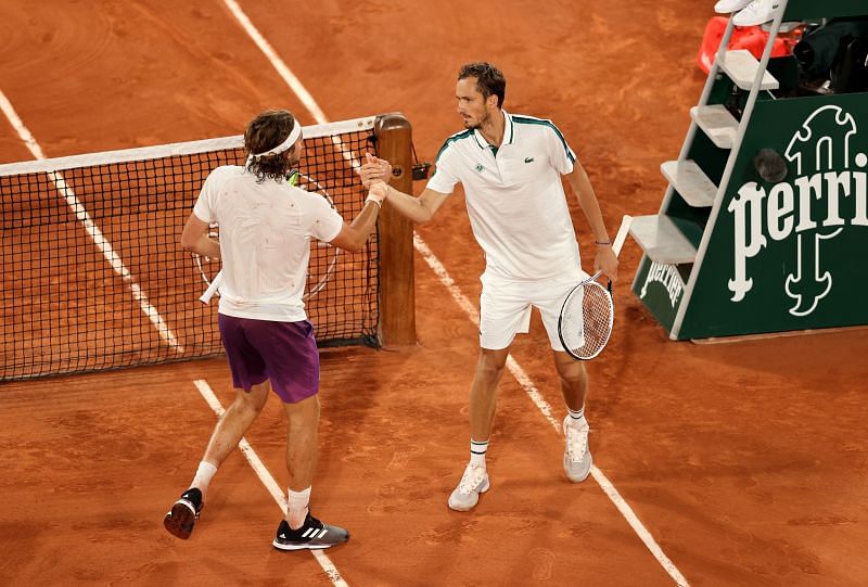 Stefanos Tsitsipas after his win over Daniil Medvedev in the quarterfinals