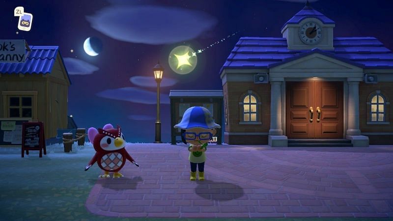 Shooting stars occur between 7:00 p.m. to 4:00 a.m. (Image via Animal Crossing world)
