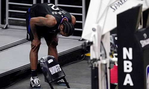 Kawhi Leonard injures his knee in Game 4 against the Utah Jazz