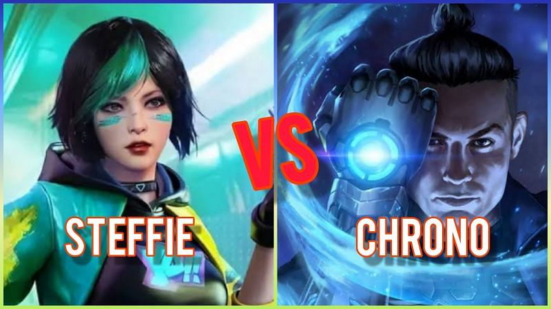 Comparing Chrono and Steffie in Free Fire in June 2021