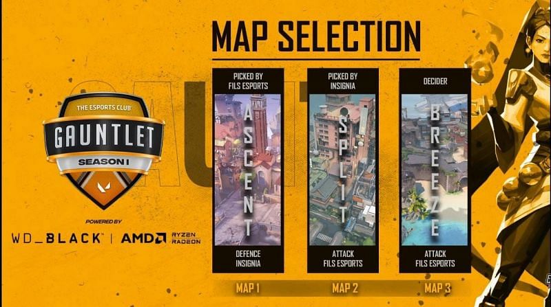 Force One X Leg Stump Esports vs Team Insignia Selected Maps (Image via YouTube/The Esports Club)