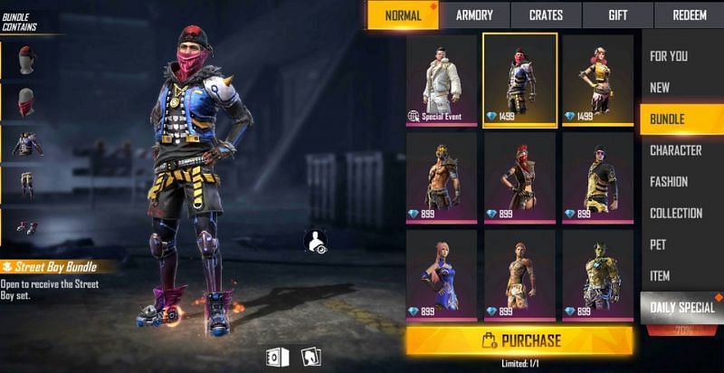 Street Boy bundle in Free Fire