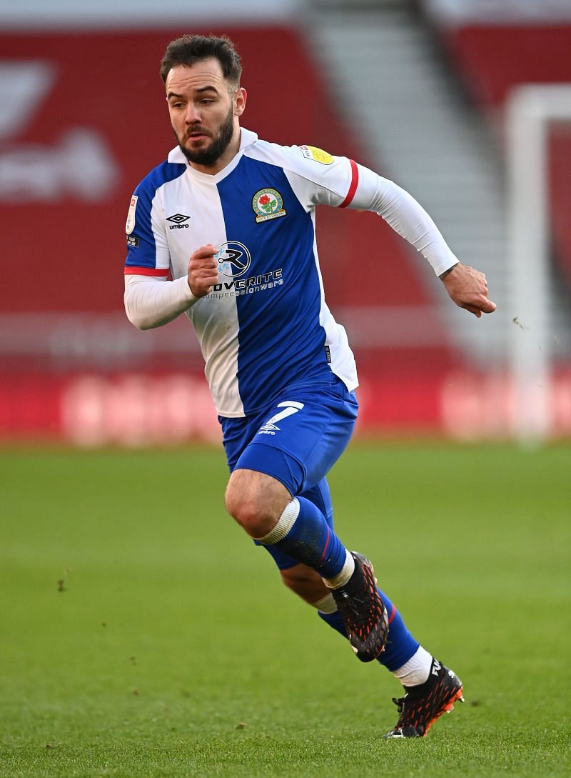 Adam Armstrong in action for Blackburn Rovers in the Championship