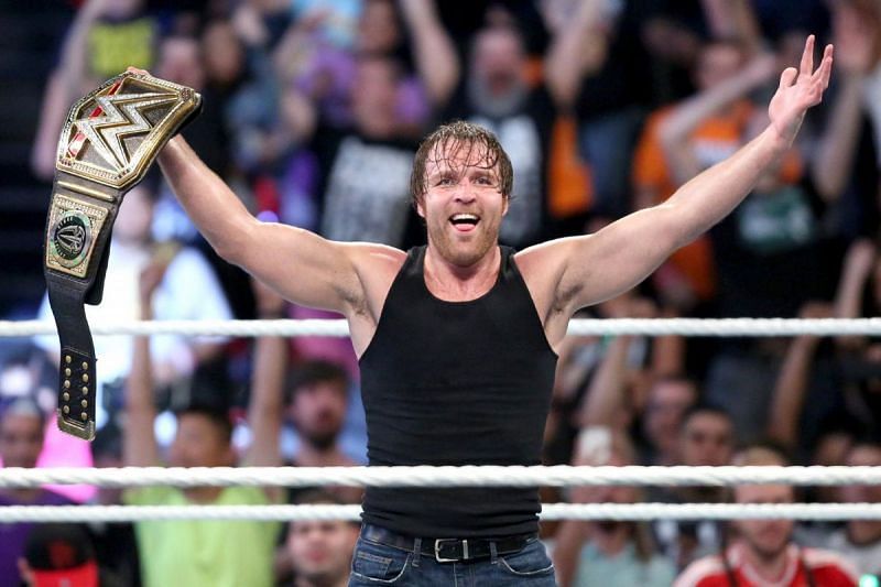 Jon Moxley, then known as Dean Ambrose, after winning the WWE Championship