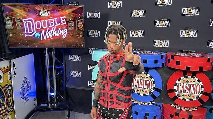 Lio Rush Backstage At Double or Nothing