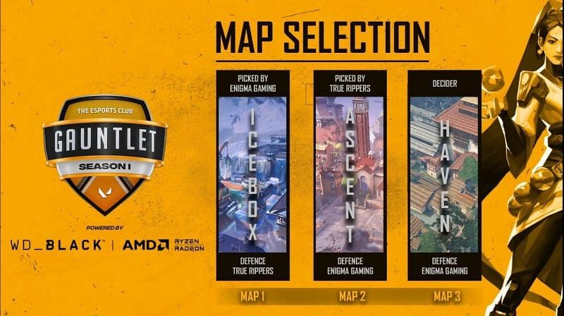 Selected Maps (Image via YouTube/The Esports Club)