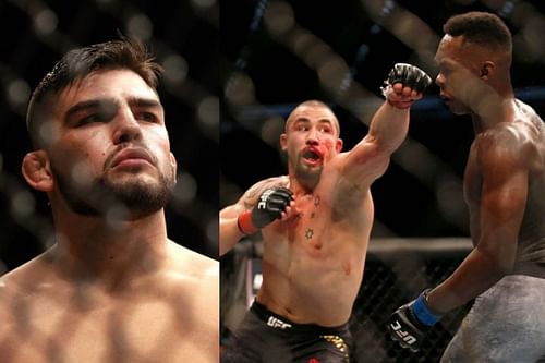 Kelvin Gastelum (left) opines on Israel Adesanya vs. Robert Whittaker II