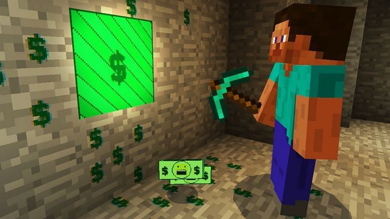 Minecraft Economy Servers feature in-game money, which can be earned and spent (Image via YouTube, RageElixir)