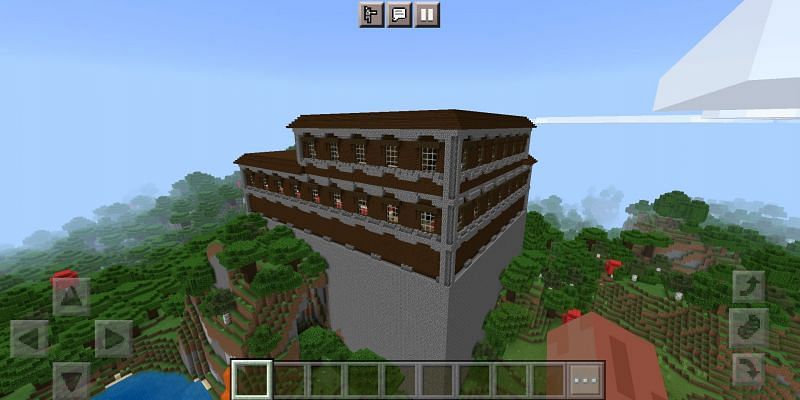 An unusually tall woodland mansion (Image via Minecraft)