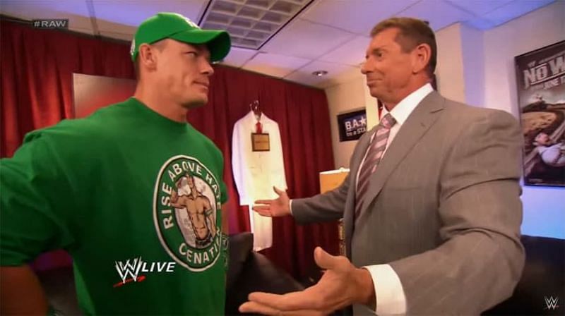 John Cena and Vince McMahon in WWE
