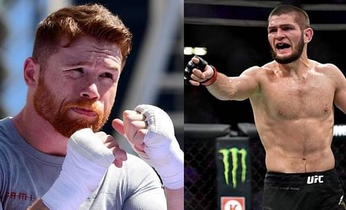 Canelo Alvarez (left); Khabib Nurmagomedov (right)