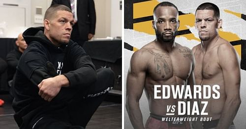 Nate Diaz vs Leon Edwards [Image Credits: Nate Diaz and UFC's Instagram]